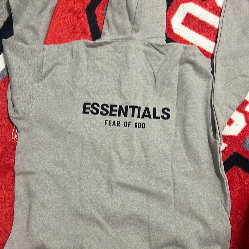 Essential fear of god relaxed hoodie size L dark oatmeal